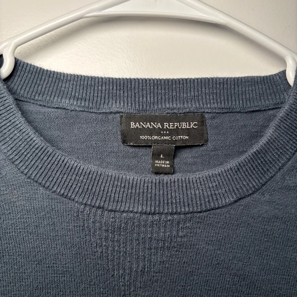 Men’s Banana Republic Dark Blue Cotton Crewneck Sweater Size: L